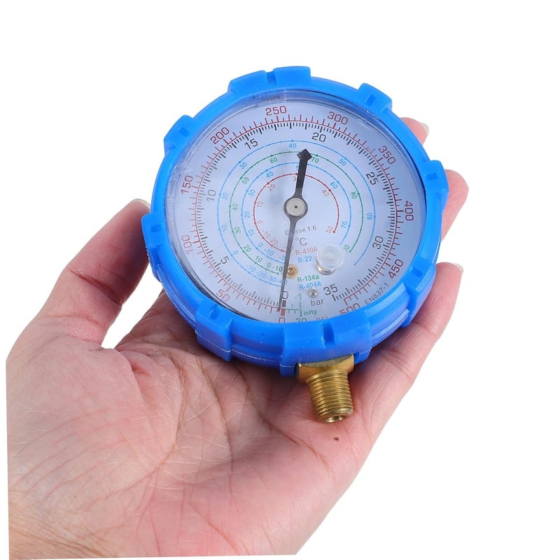Blue Automotive Manifold Gauge Set High Pressure Cooling System Tool with Hoses for AC Maintenance - Image 4